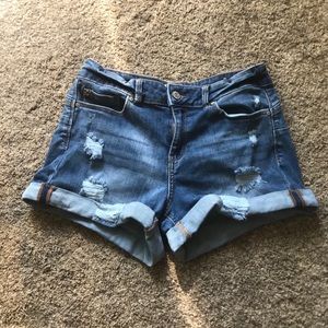 Blue high waisted shorts